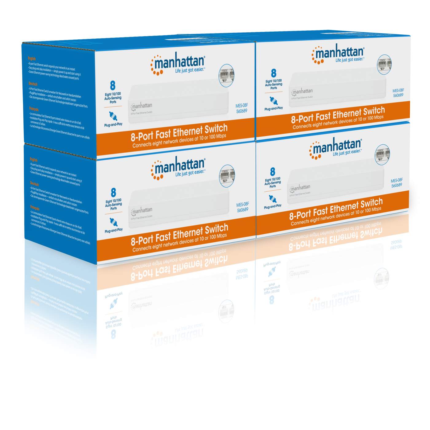 8-Port Fast Ethernet Switch - 4-Pack Packaging Image 2