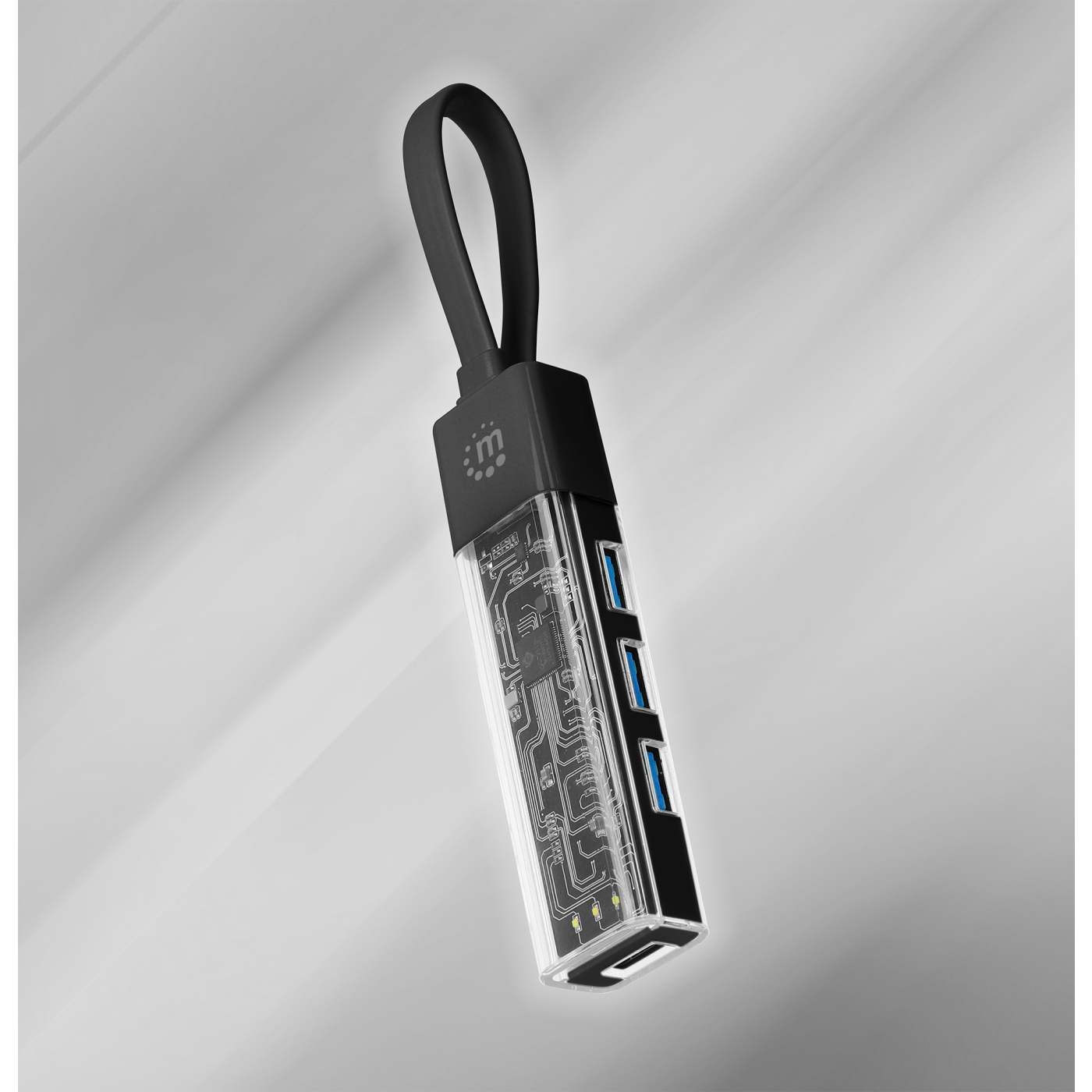 Transparent 4-Port USB 3.0 Type-C / Type-A Combo Hub Image 2