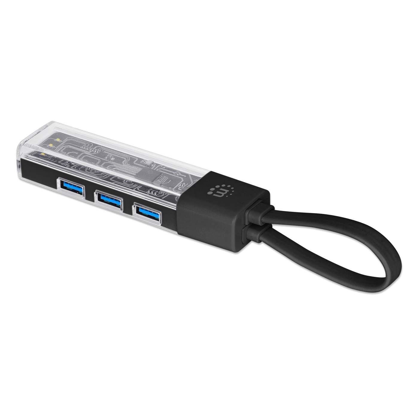 Transparent 4-Port USB 3.0 Type-C / Type-A Combo Hub Image 3