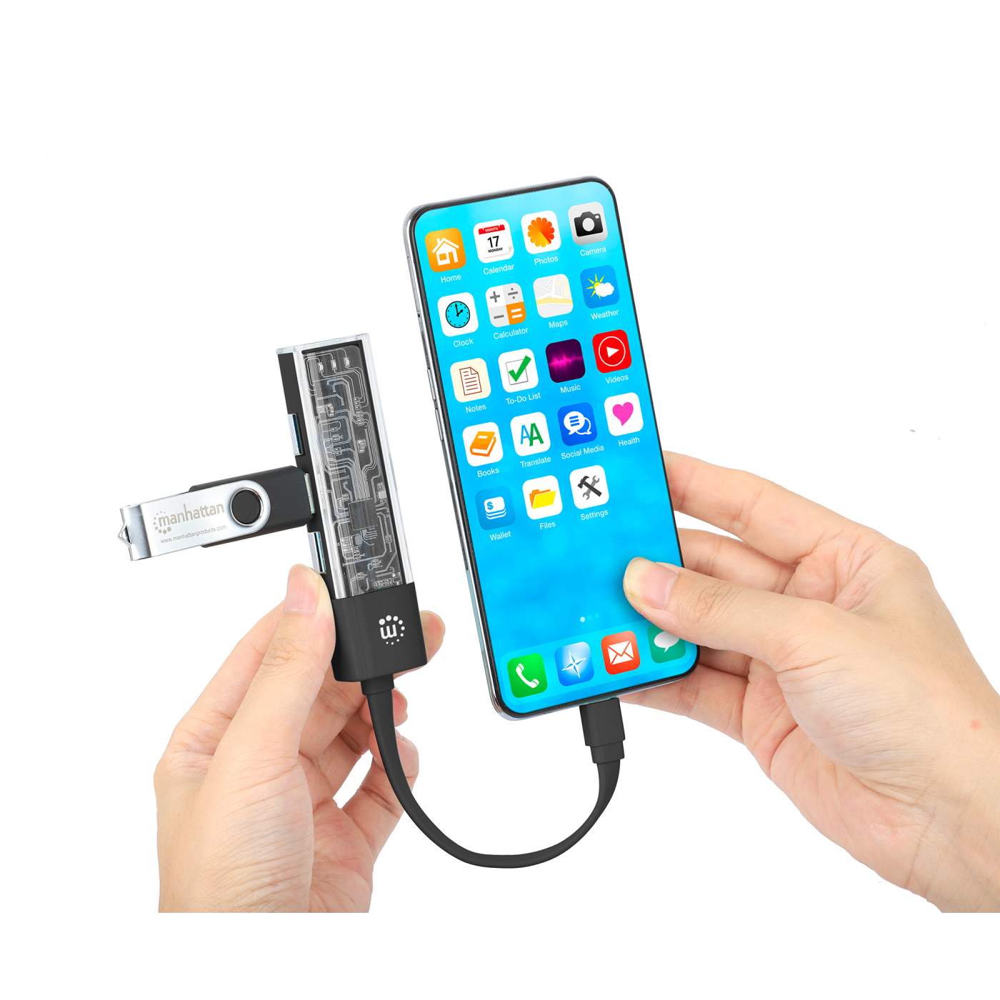 Transparent 4-Port USB 3.0 Type-C / Type-A Combo Hub Image 8