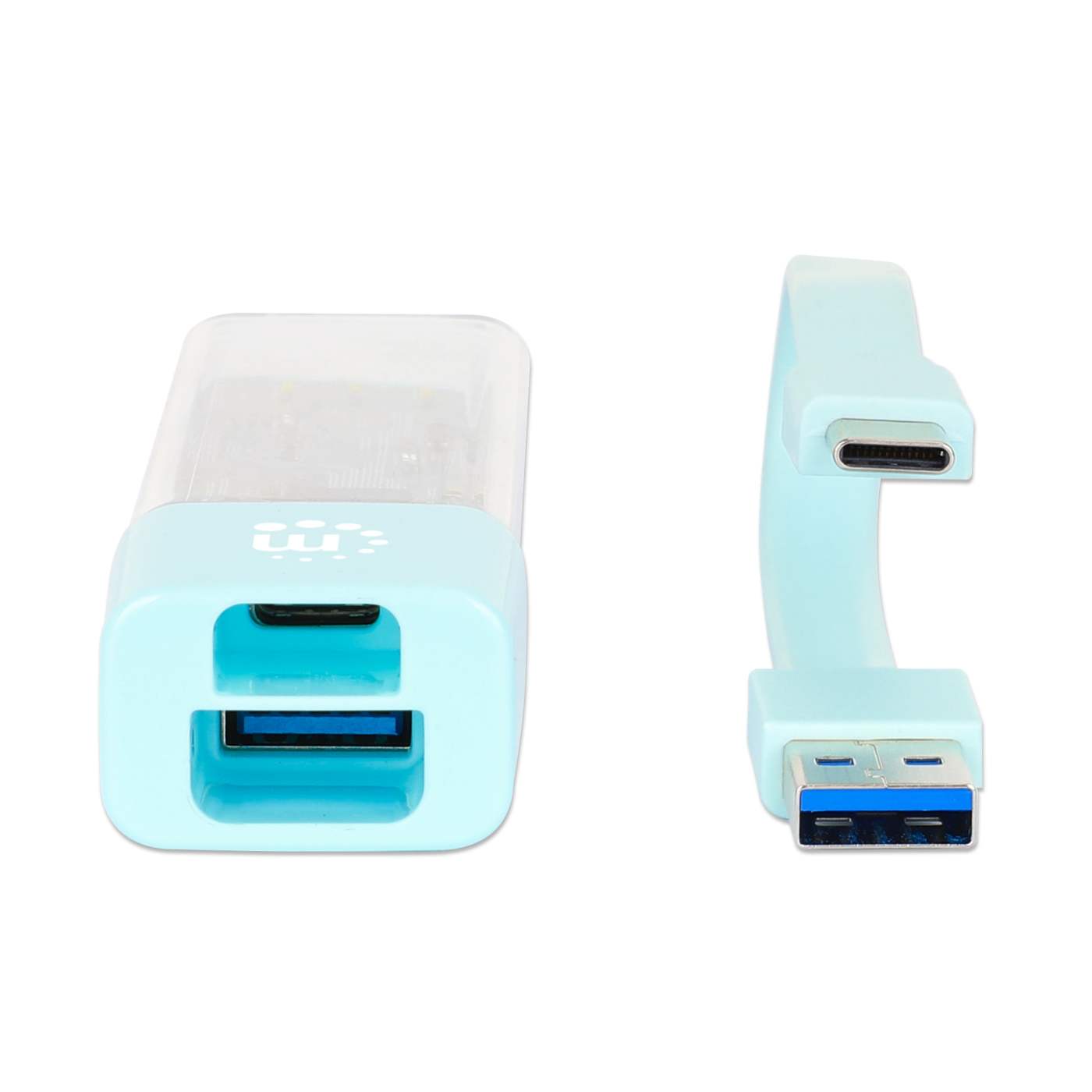 Transparent 4-Port USB 3.0 Type-C / Type-A Combo Hub Image 10