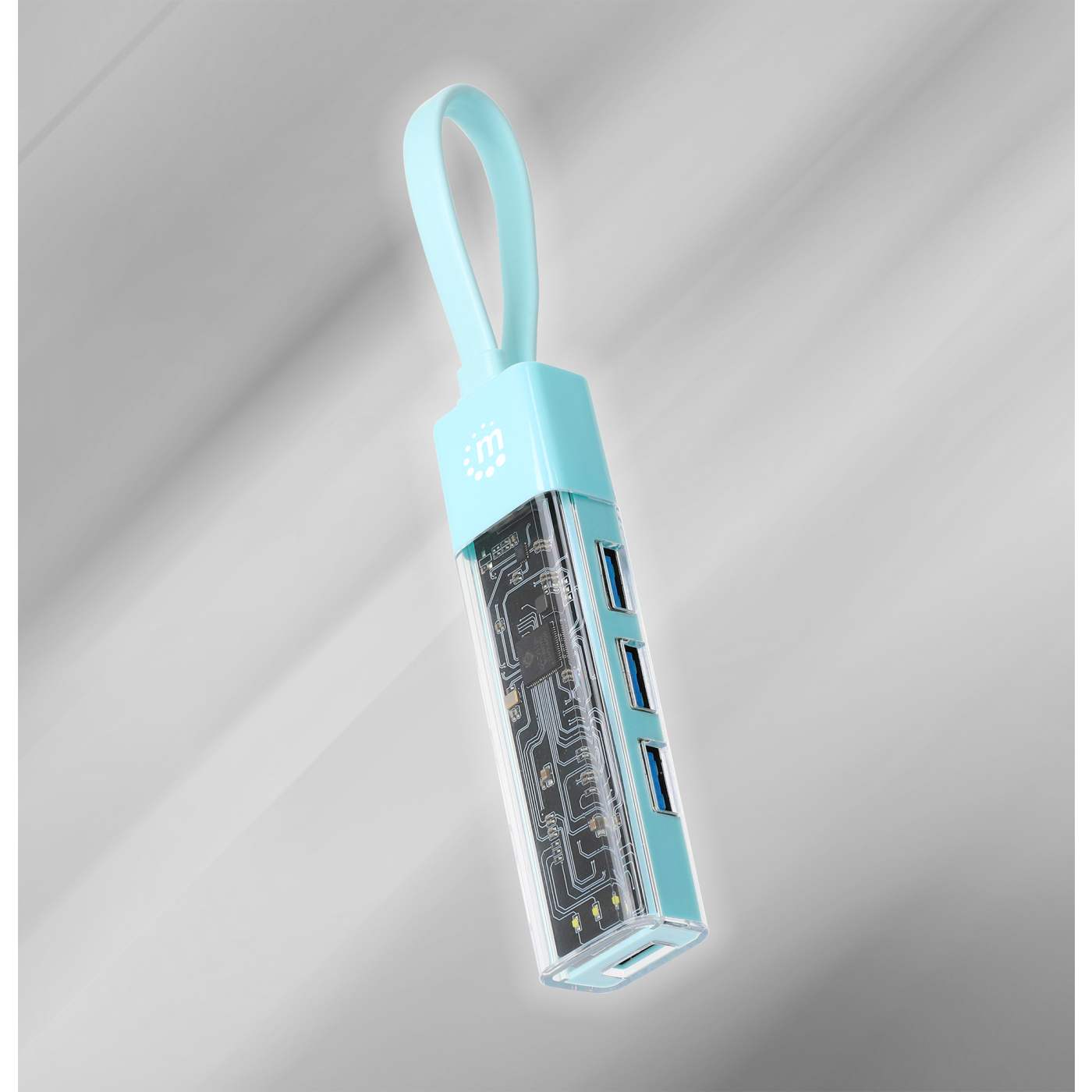 Transparent 4-Port USB 3.0 Type-C / Type-A Combo Hub Image 2