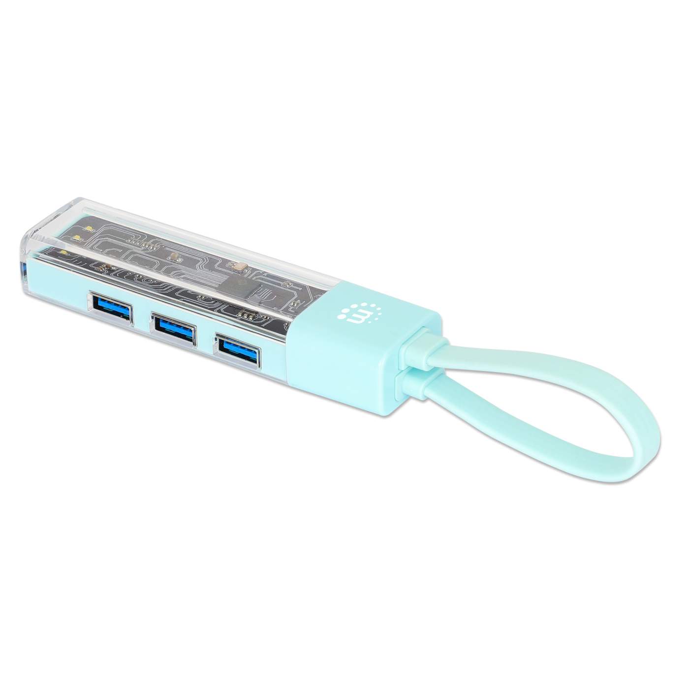 Transparent 4-Port USB 3.0 Type-C / Type-A Combo Hub Image 3