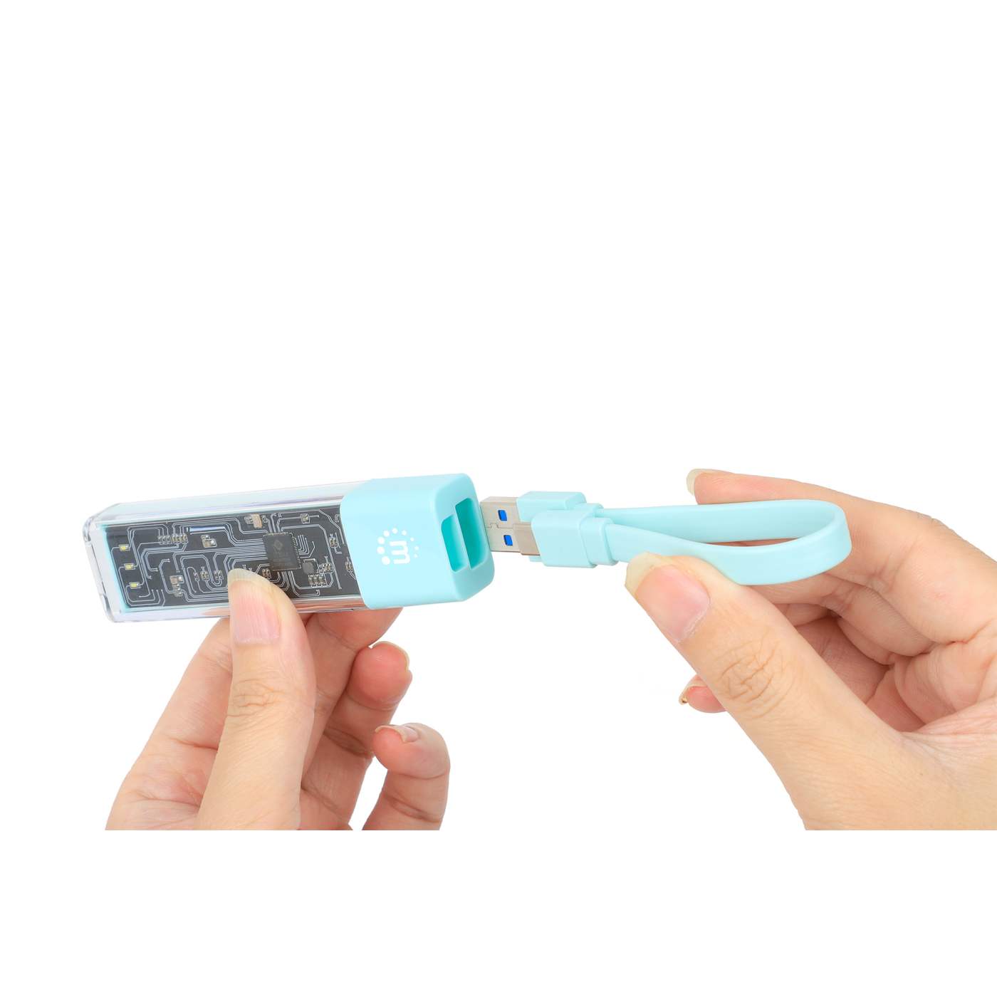 Transparent 4-Port USB 3.0 Type-C / Type-A Combo Hub Image 6