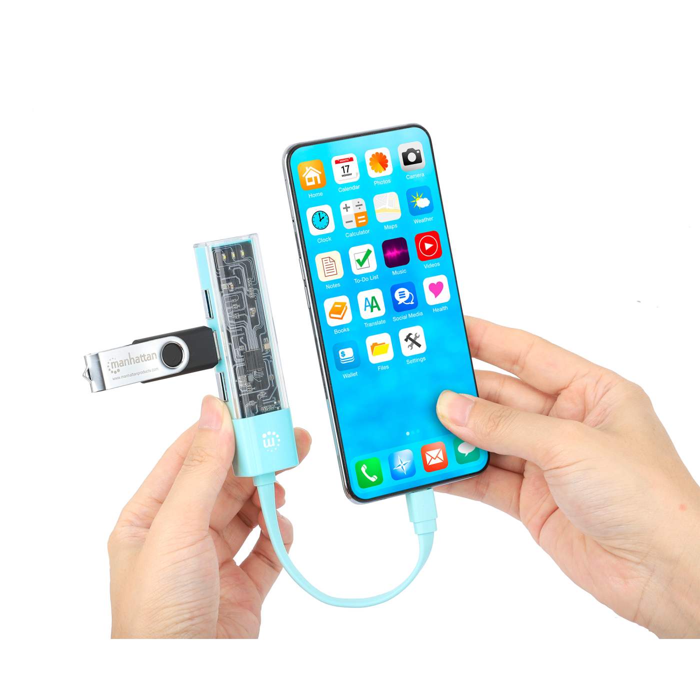 Transparent 4-Port USB 3.0 Type-C / Type-A Combo Hub Image 8